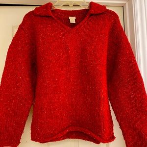 Red Women’s V Neck J Jill Sweater.  Size S excellent used condition.